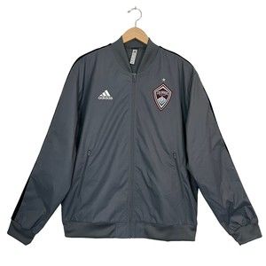 Adidas Colorado Rapids Mens Large Jacket Gray MLS Soccer Official Garment